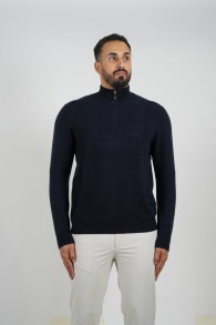 Cashmere Pullover Zipper Black
