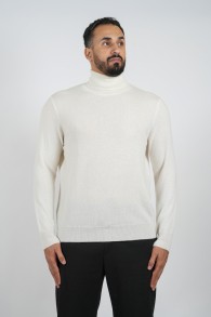 Cashmere High Neck Pullover White