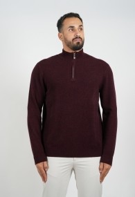 Cashmere Pullover Zipper Maroon