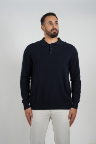 Cashmere Polo Pullover Black