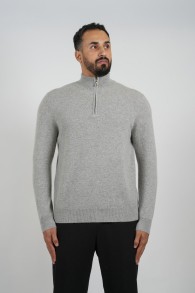 Cashmere Pullover Zipper Grey