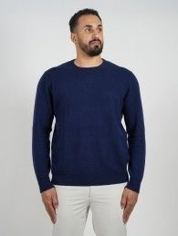 Wool Pullover Circle Neck - Blue