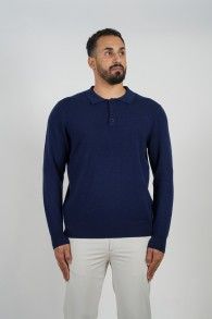 Cashmere Pullover Polo Navy