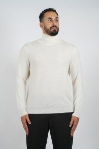 Cashmere High Neck Pullover White