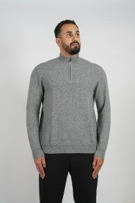Wool Pullover Zipper-  Gray
