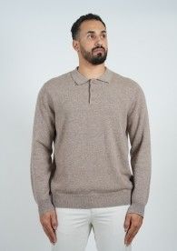 Wool Pullover Polo - Camel
