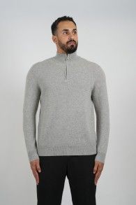 Cashmere Pullover Zipper Grey